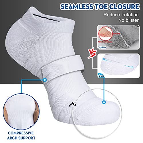 Hylaea No Show Athletic Running Socks for Men Women Youth Compression Low Cut Sports Socks for Gym Workout Tennis Walking Golf Cushion Tab