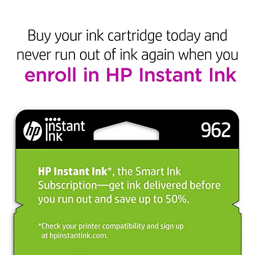 Original HP 962 Black, Cyan, Magenta, Yellow Ink Cartridges (4-Pack) | Works with HP OfficeJet 9010 Series, HP OfficeJet Pro 9010, 9020 Series | Eligible for Instant Ink | 3YQ25AN