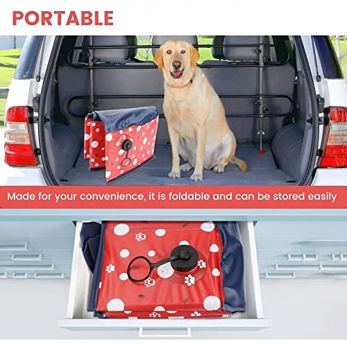 Floofi Dog Pool, Swimming Pool, Small Pool, Hard Plastic Pool, Dog Pools for Large Dogs, Outdoor Pool, Mini Pool, Pet Pool (Red Circle)