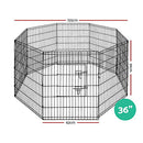 i.Pet36" 8 Panel Pet Dog Playpen Rabbit Play Pen Playpens Fence Cage Cages Puppy Exercise Enclosure Crate Pets Barrier Portable Outdoor Indoor Run Gate Guinea Pig Heavy Panels Kennel