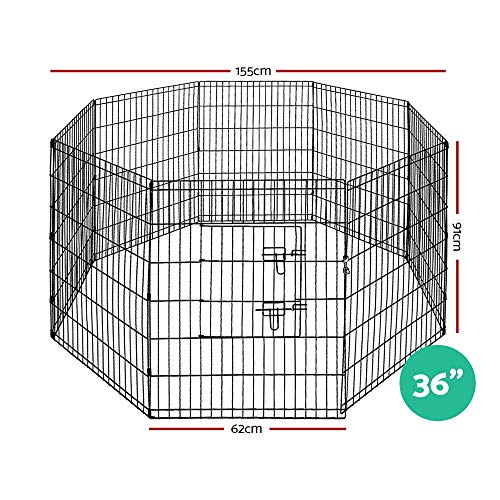 i.Pet36" 8 Panel Pet Dog Playpen Rabbit Play Pen Playpens Fence Cage Cages Puppy Exercise Enclosure Crate Pets Barrier Portable Outdoor Indoor Run Gate Guinea Pig Heavy Panels Kennel