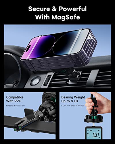 [Ice Cooling Charging] Compatible with Mag-Safe Car Charger,15W ICEBLOCK Magnetic Wireless Car Charger Mount with iPhone 13 Pro Max Magnetic Case, Hands Free Car Holder for iPhone 14 13 12 Series…