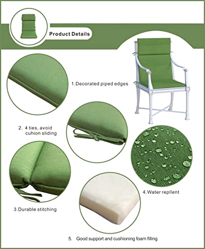 BOSSIMA Indoor Outdoor High Back Chair Cushions Replacement Patio Chair Seat Cushions Set of 4 (Olefin Light Grey)