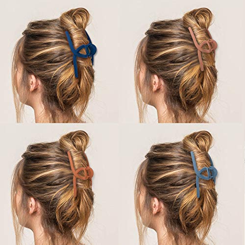 Whaline Big Hair Claw Clips 6 Color Twisted Matte Jaw Hair Clips Butterfly Claws 4.3 Inch Large Nonslip Strong Hold Hair Styling Accessories for Women Girls Thin Thick Fine Hair