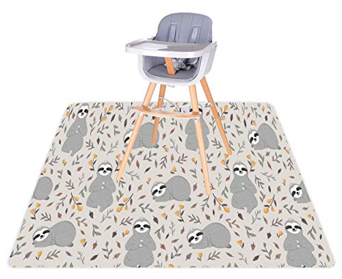 BABYBOET Splat Mat for Baby – Under High Chair Floor Mat Protects Wood, Vinyl and Carpet from Spills – Waterproof Triple Layer Baby Mat with Anti-Skid Backing Deters Bunching and Sliding (51” x 51”)