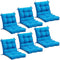 Marsui 6 Pcs Outdoor Indoor Seat and Back Chair Cushions Tufted Pillow All Weather Seasonal Replacement Cushions with Ties Patio Furniture Cushions Outdoor Furniture (Blue)