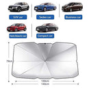 Car Shade Front Windshield Foldable Umbrella, UV Sun and Heat Insulation Protection, Free Installation Sunscreen Visor Block Fits SUV MPV Trucks and Most Vehicle Models (140x79cm)