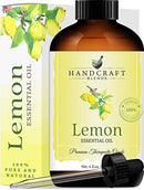 Handcraft Lemon Essential Oil - Huge 4 OZ - 100% Pure & Natural - Premium Therapeutic Grade with Premium Glass Dropper