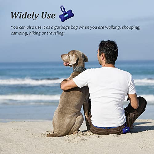 ZENVALY Dog Waste Bag Dispenser, Portable Waste Bag Dispenser for Hanging Dog Waste Bags, Bag Dispenser for Attaching to the Dog Lead with 1 Roll, Leak-proof Dog Waste Bags, Pink