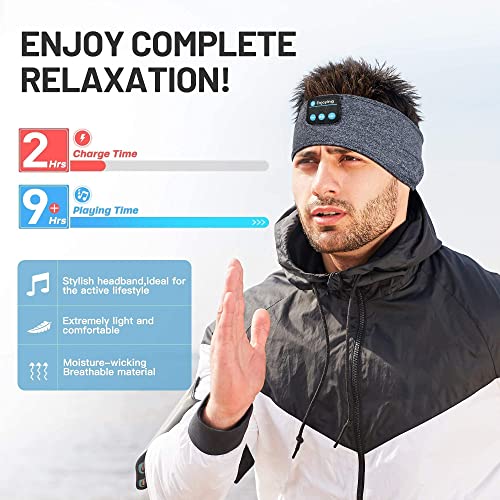 Sleep Headphones Wireless, Perytong Bluetooth Sports Headband Headphones with Ultra-Thin HD Stereo Speakers Perfect for Sleeping,Workout,Jogging,Yoga,Insomnia, Air Travel, Meditation