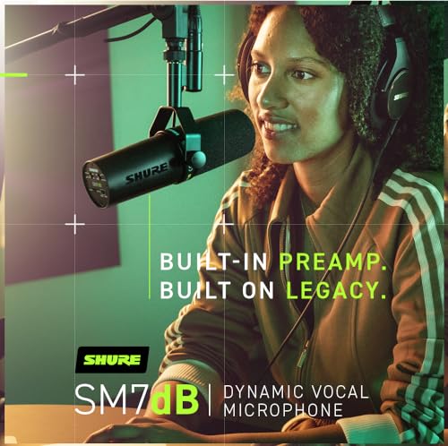 Shure SM7db Active Dynamic Broadcast Voice Over Cardioid Microphone