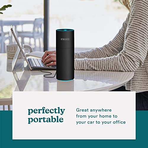 HoMedics TotalComfort Portable Ultrasonic Humidifier, Desktop, Travel, Personal Space, 8.5-oz. Tank, Up to 10-Hour Runtime, Visible Quiet Cool Mist with 2 Settings, Accent Light, Auto-Shut Off, Black