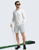 Men's Polo Shirt Long Sleeve Golf Shirts Lightweight UPF 50+ Sun Protection Cool Shirts for Men Work Fishing Outdoor, Black Dot, 3X-Large