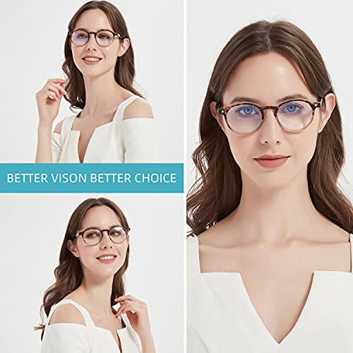 Reading Glasses Blue Light Blocking for Women,Ladies Readers with Pouches Anti Eyestrain/Glare Women's Computer Eyeglasses, 4 Pairs Mix Color, 2.5 X