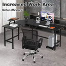 Ufurniture Black L-Shape Computer Desk Corner Table Student Home Office Study Workstation