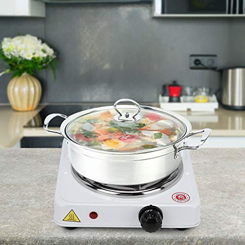 Alvinlite Electric Mini Stove Hot Plate|Portable 1000W Multifunctioal Countertop Burners Home Heater Plate Kitchen Appliance for Cooking Coffee Tea White |US Plug 110V| hot plate