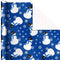 Image Arts Blue Christmas Wrapping Paper with Cut Lines on Reverse (4 Rolls: 120 sq. ft. TTL) Snowmen, Snowflakes, Blue and White Stripes