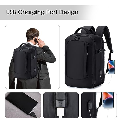 SPAHER Travel Backpack Ryanair Cabin Bag 40x20x25 Hand Luggage Backpack 15.6 Inch Laptop Backpack Hand Cabin Luggage Approved Carry On Bag Rucksack Flight Bag with USB 20L for Man Women