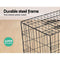 i.Pet Dog Crate Cage 36" Pet Kennel Crates Puppy Cat Fence House Outdoor Indoor Portable Carrier, Metal Wire with Triple Doors Lockable Foldable with Removable Tray and Handle