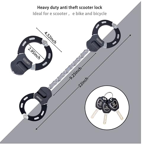 LEFELWEL Scooter Lock,Bike Chain Lock,Electric Scooter Locks Anti Theft for Electric Scooter Segway,Ninebot,Xiaomi, Razor and Bicycle Lock Cable Accessories, (LFW_LOCK)