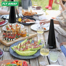 Fly Away - Outdoor Fly Repellent Fan, Outside or Inside Table use, Restaurant, Barbeque, Events, Deter Flies, Wasps, Bees, Other Moscas and Bugs Away, Battery Operated, Tabletop, Hanging Hook.