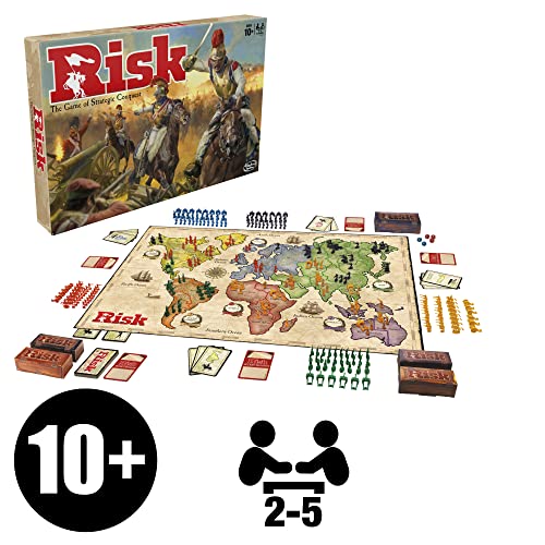 Risk - Game of Strategic Conquest - 2 to 5 Players - Family Board Games - Ages 10+