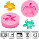 4 Pieces Turtle Chocolate Mold Sea Turtle Silicone Mold Fondant Candy Mold Chocolate Making Mold Baking Mould Tool for Cake Decorating Polymer Clay