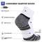 Closemate Mens Sports Trainer Quarter Socks 6 Pairs Ankle Running Cotton Socks for Men and Women Non Slip Anti Blister Breathable Performance Wicking Cushioned Athletic Mens Socks（6 White, Size M)