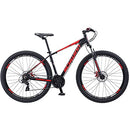 Schwinn Bonafide Mens Mountain Bike, Front Suspension, 24-Speed, 29-Inch Wheels, 17-Inch Aluminum Frame, Matte Black/Red