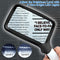 Large Hand Magnifying Glass Handheld Folding Reading Magnifier 3X Magnification with 5 Dimmable LEDs Ideal for Reading Small Prints, Book