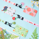 3 Packs Lanyard with Cute ID Card Holder Case Detachable ID Badge Lanyards Strawberry Peach Avocado Lanyard Strap with Clip Badge Holders Neck Keychain for Kids Men and Women (Fruits)