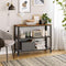 Vasagle Industrial Console Table with 2 Mesh Shelves Rustic Brown and Black