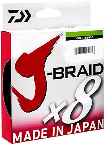 Daiwa J-Braid 150M 8-Strand Woven Round Braid Line, Chartreuse, 30 lb