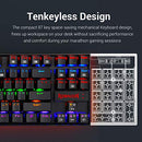 Redragon K552 60% Mechanical Gaming Keyboard Compact 87 Key Mechanical Computer Keyboard KUMARA USB Wired Cherry MX Blue Equivalent Switches for Windows PC Gamers (Black RED LED Backlit)