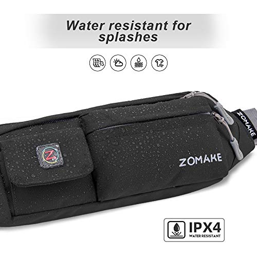 ZOMAKE Fanny Pack for Men and Women, Slim Belt Bag Water Resistant Waist Bag Pack for Running Cycling Carrying iPhone X Samsung S8