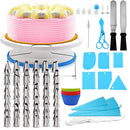 iDopick Cake Decorating Supplies Kit for Beginners, 118PCS Baking Supplies Set with Cake Turntable and Other Baking Supplies with 36 Numbered Frosting Tips and Piping Bags- Icing Spatula Cake Tools