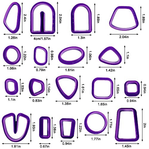 Polymer Clay Cutters, SENHAI 18 Pcs Clay Earring Cutters Different Shape Plastic with Earring Cards, Hooks, Round Circle Shape Cutters Mold for Polymer Clay Jewelry Making