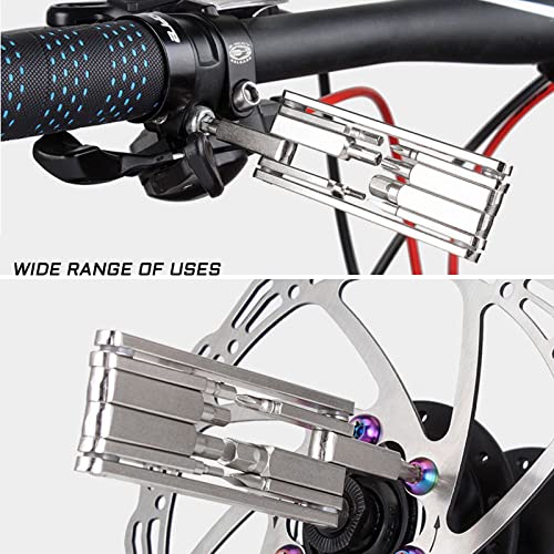 KIEVODE Bike Multi-Tool Mini Multitool Kit - 8 in 1 Lightweight Stainless Steel Tool With 2/3/4/5/6mm Hex Key, Screwdriver, T25 Wrench for Mountain Bicycle Road Bike MTB