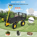 VEVOR Steel Garden Cart 408kg Heavy Duty 900 lbs Capacity with Removable Mesh Sides to Convert into Flatbed, Utility Metal Wagon with 180° Rotating Handle and 10 in Tires, Perfect for Garden