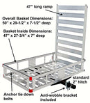 MaxxHaul 80779 50" x 29.5" Trailer Hitch Mount Aluminum Cargo Carrier with High Side Rails with 47" Ramp for RV's, Trucks, SUV's, Vans, Cars - 500 lb. Capacity