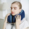 Travel Pillow, Best Memory Foam Neck Pillow Head Support Soft Pillow for Sleeping Rest, Airplane Car & Home Use (Dark Blue)