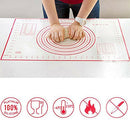 Non-stick Silicone Baking Metered Mat Pastry Clay Fondant Baking Shet Extra Thick Non-Stick Fondant Mat, Counter Mat, Oven Liner, Pie Crust Mat, Reusable Rolling Pastry Mat Dough Mat for Kitchen 60x40 (Red Mat)