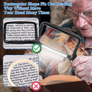 Large Hand Magnifying Glass Handheld Folding Reading Magnifier 3X Magnification with 5 Dimmable LEDs Ideal for Reading Small Prints, Book