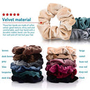 Whaline 12 Pack Hair Scrunchies Premium Velvet Scrunchy Elastic Hair Bands for Girls, Women Hair Accessories (12 Colors)