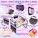 Lordap Kids Travel Tray for Toddler Car Seat,Toddler Car Seat Tray Organizer,Large Ipad Holder A Road Trip Essential,Soft Padding,Waterproof,Food & Snack Lap Tray Carseat,Stroller,High Chair (Pink)