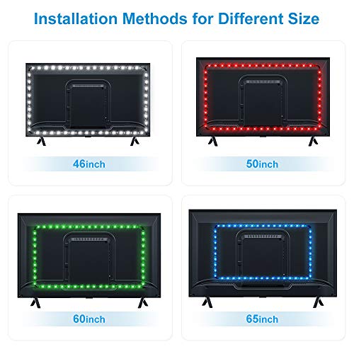 LED TV Backlights, 3m/9.8ft USB LED Strip Lights with Remote SMD 5050 LED Lights 5V LED Strip Bias Lighting for 46 inch~65 inch HDTV Television PC Monitor Home Theater [Energy Class A]