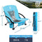 Coastrail Outdoor Beach Chair Low Profile Mesh Back Folding Chair for Adults with Cup Holder & Cooler & Phone Bag for Outdoor Camping Beach, Supports 300 lbs, Blue, 2 Pack