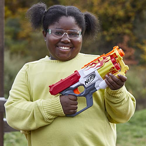 Nerf Mega CycloneShock Toy Blaster, Hotrod Color Style, 6-Dart Drum, 6 Nerf AccuStrike Mega Darts, Easy Priming (Amazon Exclusive)
