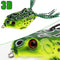 OriGlam 【Happy Shopping Day】 5pcs Topwater Frog Lures, Frog Crankbait Tackle, Frog Fishing Lures Soft Fishing Baits, Hollow Body 3D Eyes Frog Lure Weedless Swimbait with Hook for Bass Pike