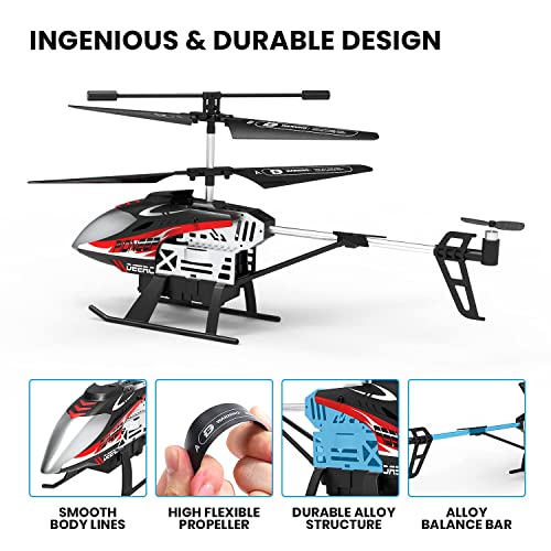 DEERC DE52 Remote Control Helicopter,Altitude Hold RC Helicopters with Storage Case Extra Shell,2.4GHz Aircraft Indoor Flying Toy with High&Low Speed Mode,2 Modular Battery for 24 Min Play Boys Girls